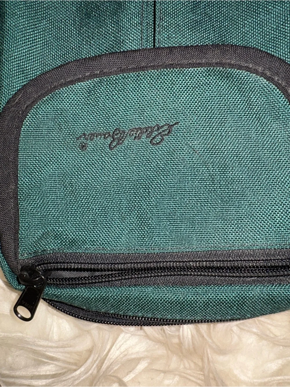 Eddie Bauer Dark Green Crossbody Messenger Bag with Black Strap